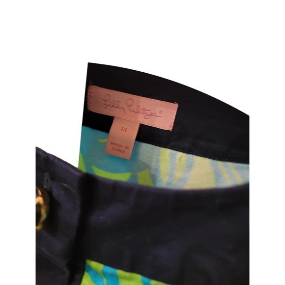 Lilly Pulitzer Blue & Green short sleeve Button up dress - Picture 5 of 5
